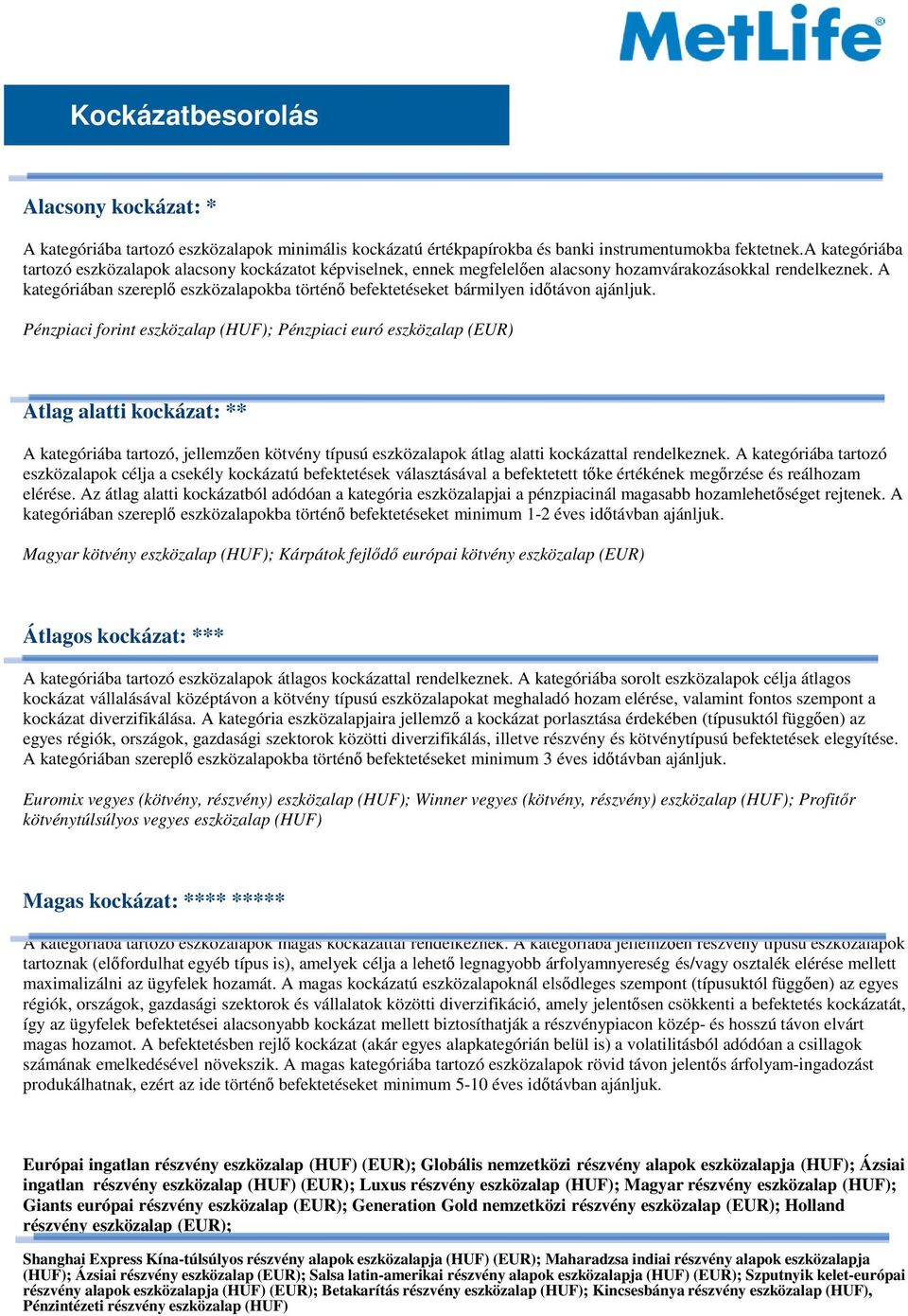 A kategóriában szereplő eszközalapokba történő befektetéseket bármilyen időtávon ajánljuk.