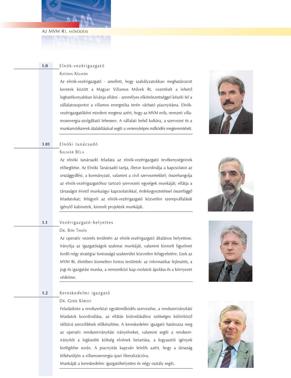 Elnökvezérigazgatóként mindent megtesz azért, hogy az MVM erõs, nemzeti villamosenergia-szolgáltató lehessen.
