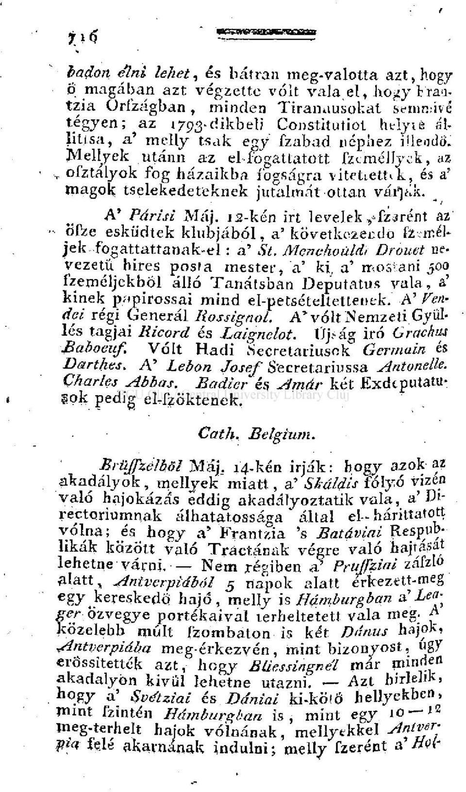 12-kén irt levelek,+fzarént az - őfze esküdtek klubjából, a' következendő fz-méh jek fogattattanak-el: a' St.