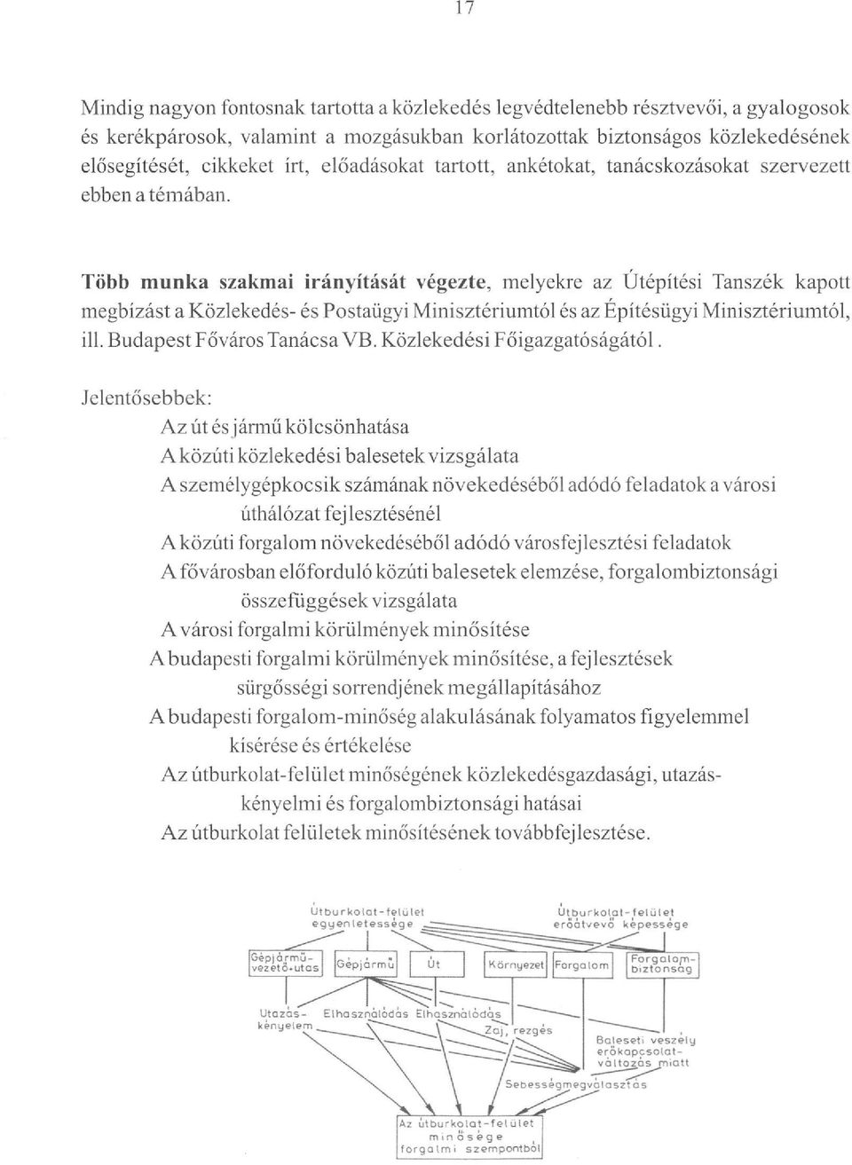 Több munka szakmai irányítását végezte, melyekre az Útépítési Tanszék kapott megbízást a Közlekedés- és Postaügyi Minisztériumtól és az Építésügyi Minisztériumtól, ül. Budapest Főváros Tanácsa VB.