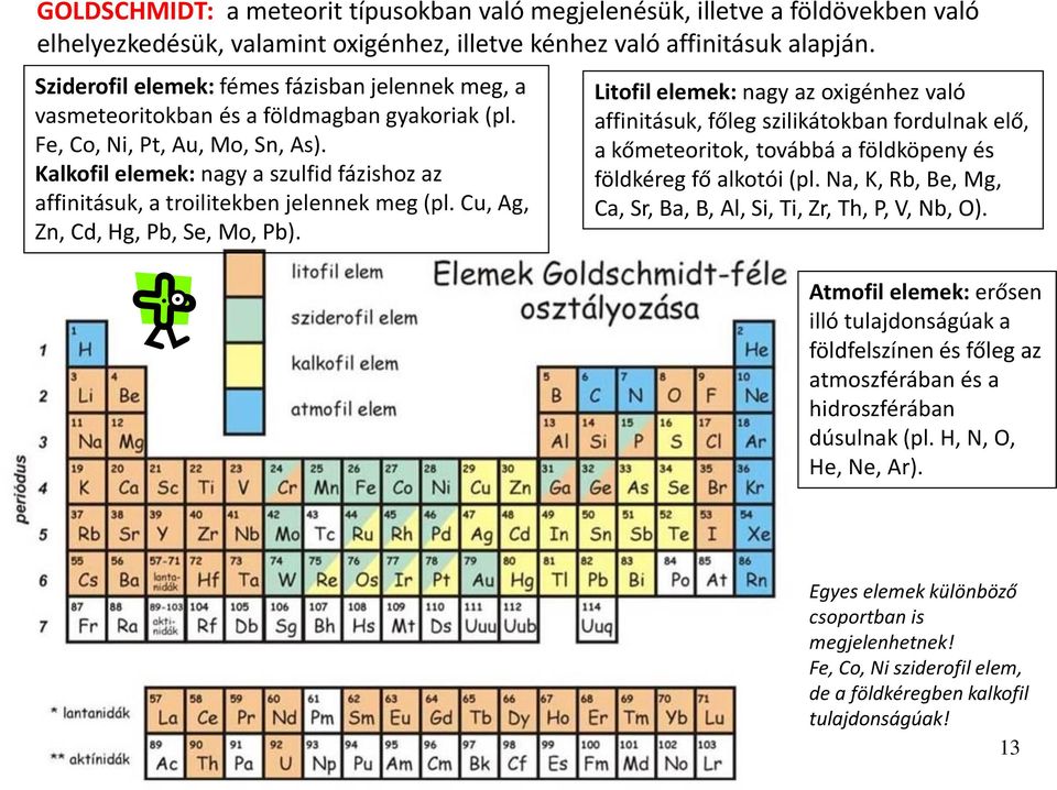 Kalkofil elemek: nagy a szulfid fázishoz az affinitásuk, a troilitekben jelennek meg (pl. Cu, Ag, Zn, Cd, Hg, Pb, Se, Mo, Pb).