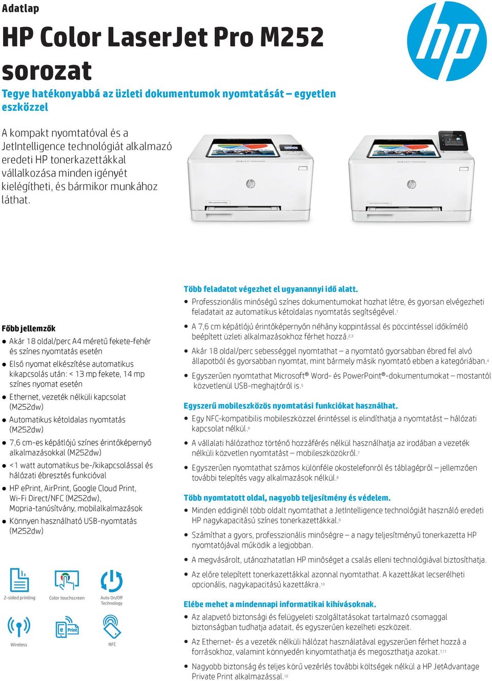 HP Color LaserJet Pro M252 sorozat - PDF Ingyenes letöltés