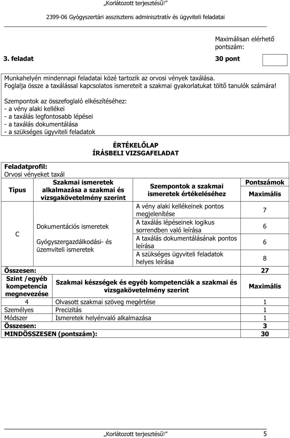 Szempontok az összefoglaló elkészítéséhez: - a vény alaki kellékei - a taxálás legfontosabb lépései - a taxálás dokumentálása - a szükséges ügyviteli feladatok Orvosi vényeket taxál Típus alkalmazása