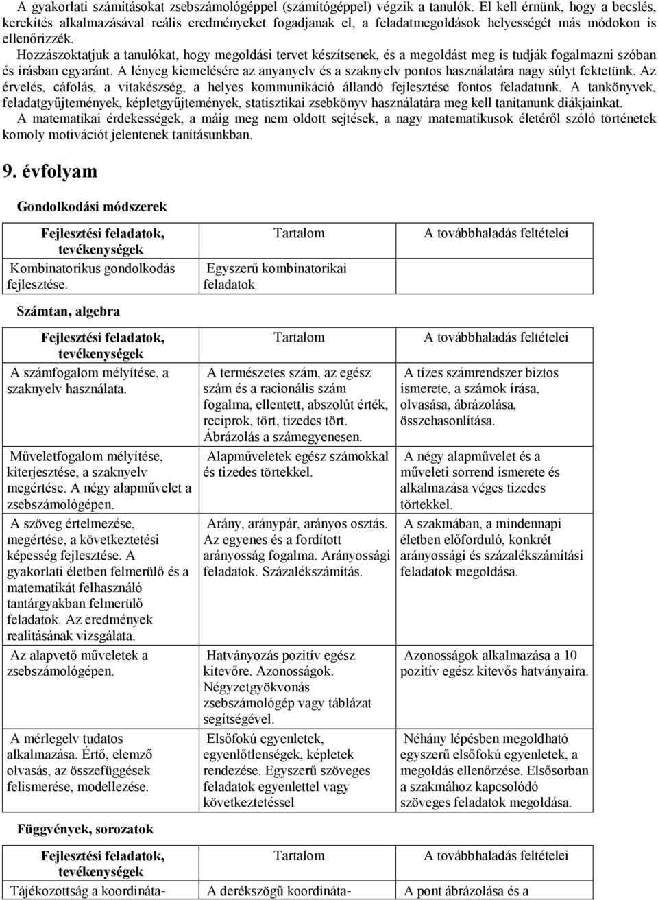 Hozzászoktatjuk a tanulókat, hogy megoldási tervet készítsenek, és a megoldást meg is tudják fogalmazni szóban és írásban egyaránt.