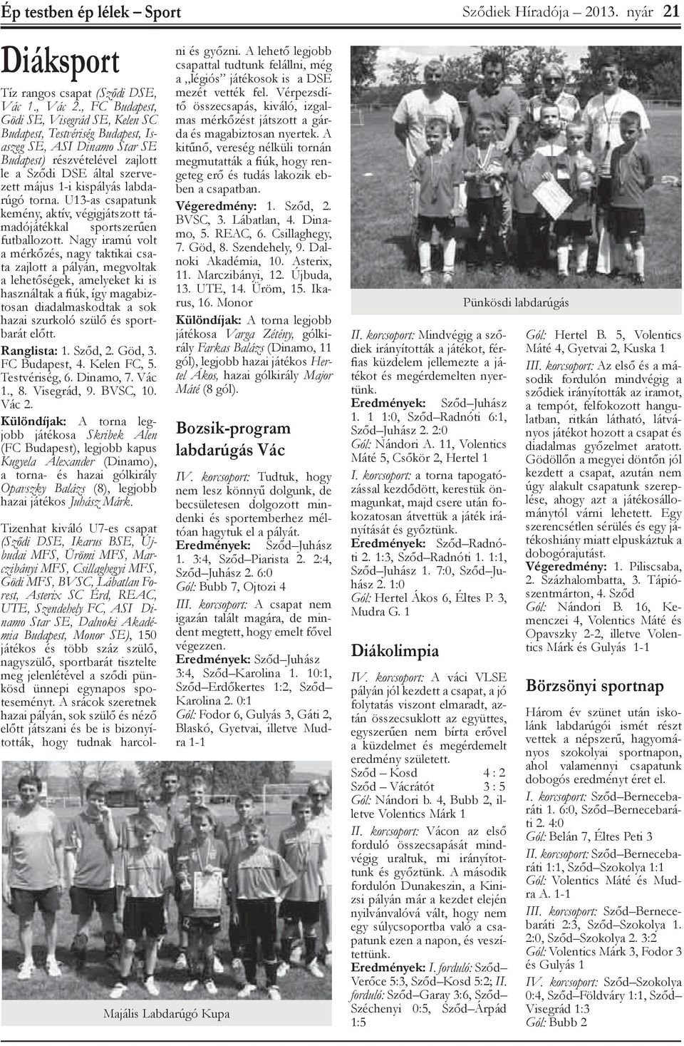 labdarúgó torna. U13-as csapatunk kemény, aktív, végigjátszott támadójátékkal sportszerűen futballozott.