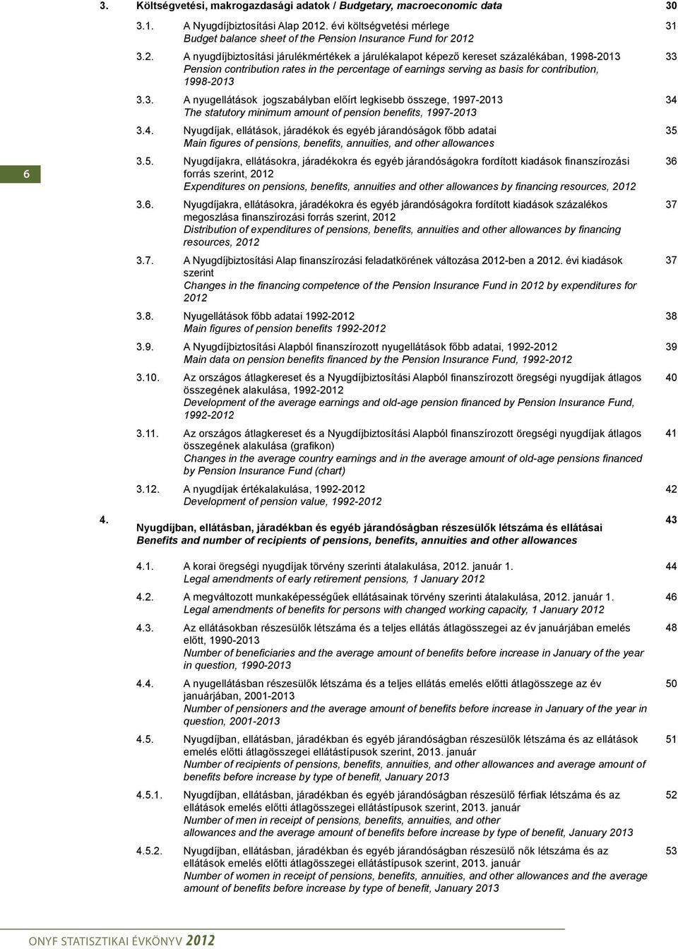 12 3.2. A nyugdíjbiztosítási járulékmértékek a járulékalapot képező kereset százalékában, 1998-2013 Pension contribution rates in the percentage of earnings serving as basis for contribution, 1998-2013 3.