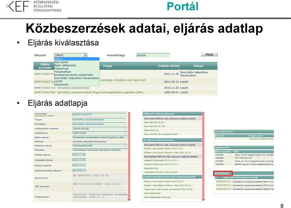 adatlap Eljárás