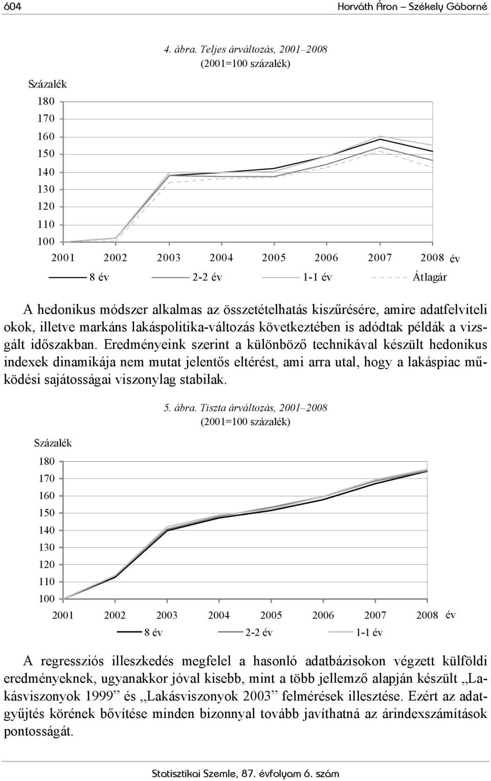 összetételhatás kiszűrésére, amire adatfelviteli okok, illetve markáns lakáspolitika-változás következtében is adódtak példák a vizsgált időszakban.