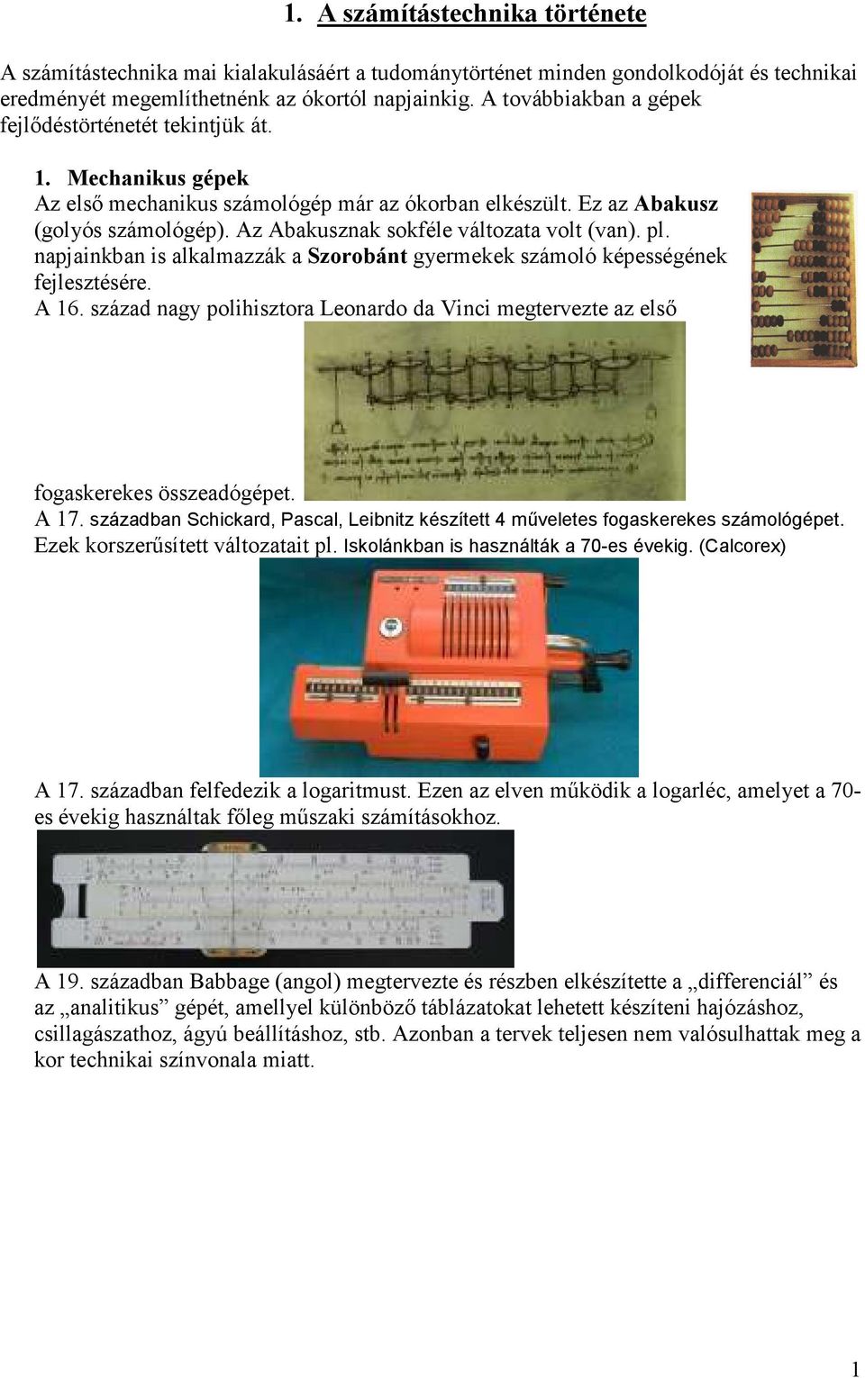1. A számítástechnika története - PDF Ingyenes letöltés