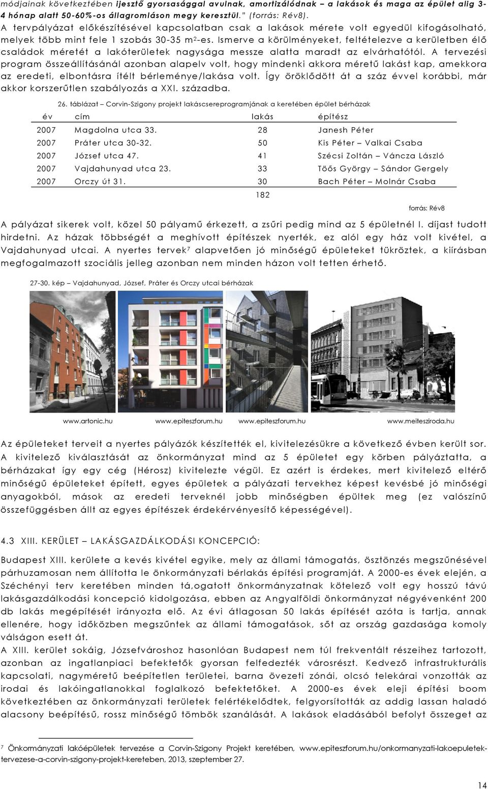 Ismerve a körülményeket, feltételezve a kerületben élő családok méretét a lakóterületek nagysága messze alatta maradt az elvárhatótól.