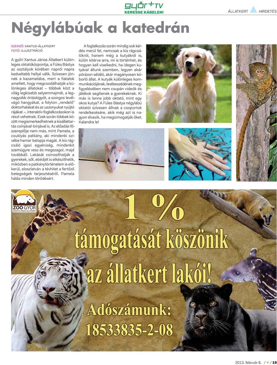 Szívesen jönnek a kazamatába, mert a fiatalok amellett, hogy megcsodálhatják a különleges állatokat többek közt a világ legkisebb selyemmajmát, a legnagyobb óriáskígyót, a szorgos levélvágó