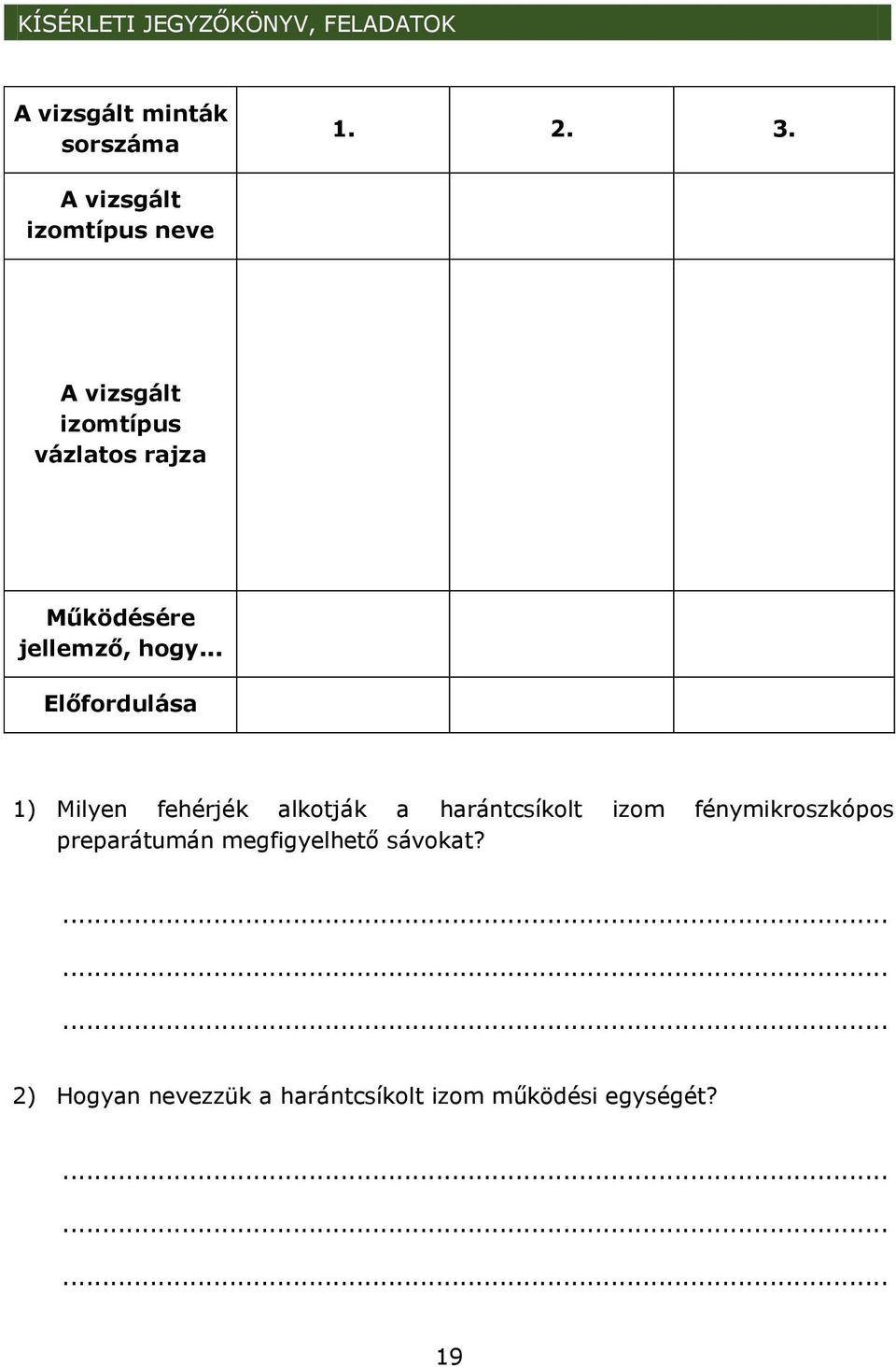 hogy... Előfordulása 1) Milyen fehérjék alkotják a harántcsíkolt izom