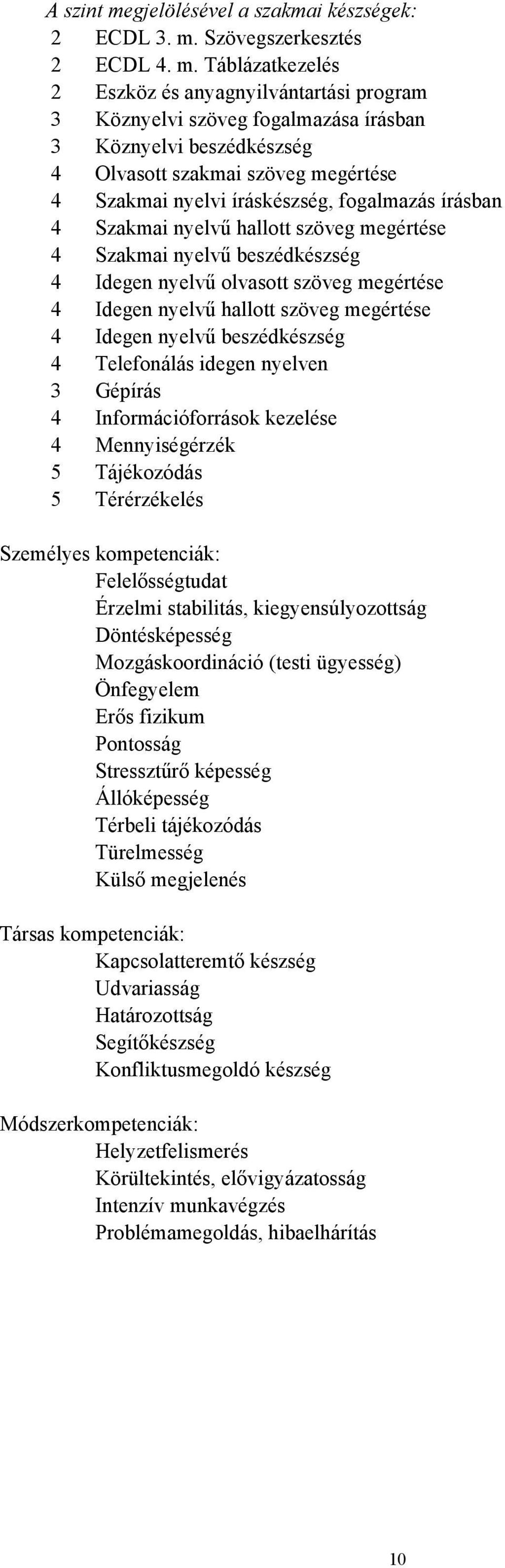 Szövegszerkesztés 2 ECDL 4. m.