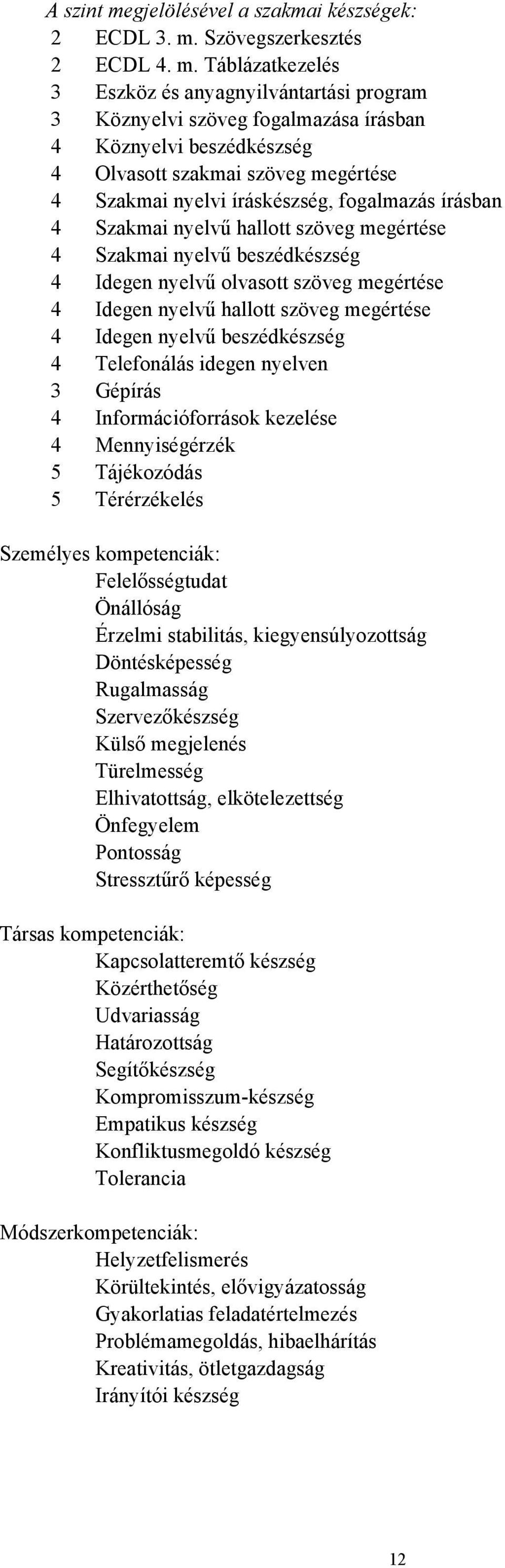 Szövegszerkesztés 2 ECDL 4. m.