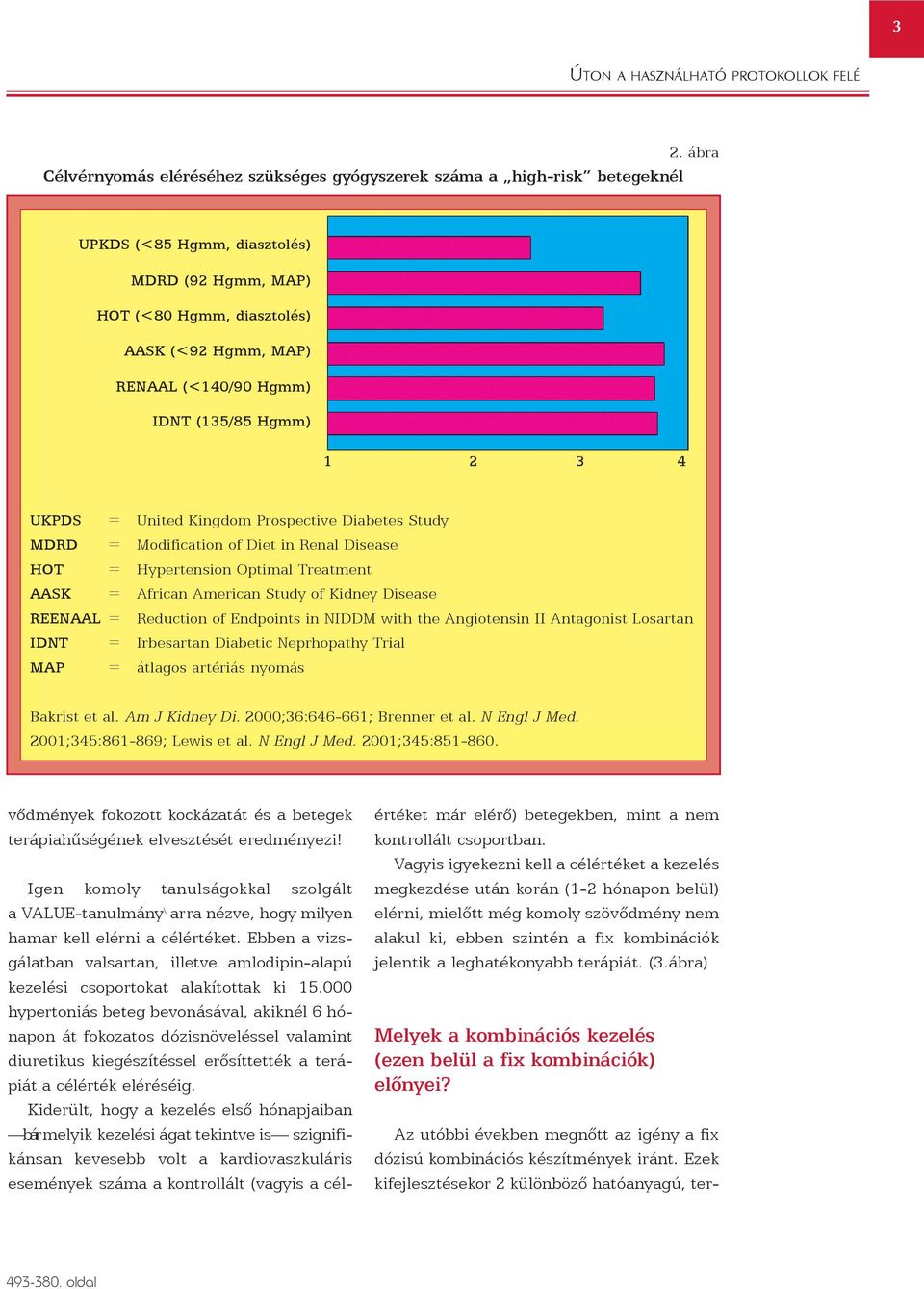 Kidney Disease REENAAL = Reduction of Endpoints in NIDDM with the Angiotensin II Antagonist Losartan IDNT = Irbesartan Diabetic Neprhopathy Trial MAP = átlagos artériás nyomás Bakrist et al.