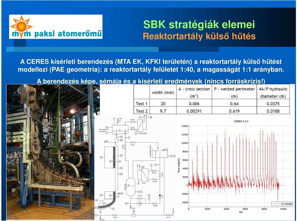 (PAE geometria): a reaktortartály felületét 1:40, a magasságát 1:1 arányban.