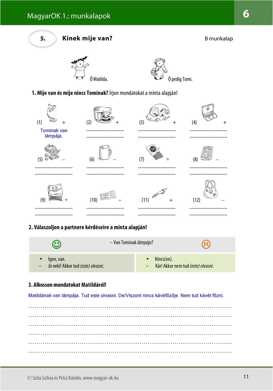 MagyarOK 1.: munkalapok 6 - PDF Ingyenes letöltés