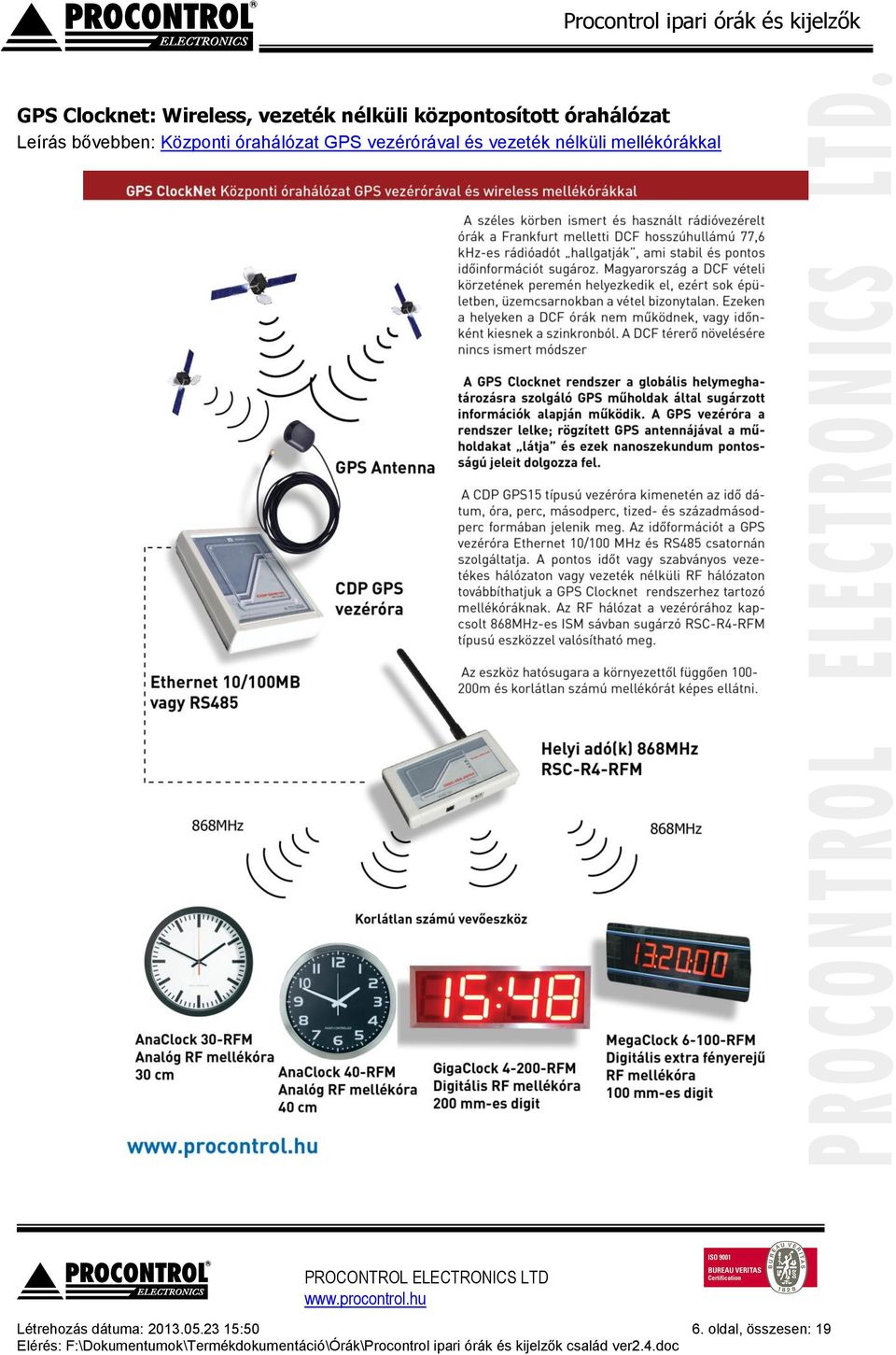 órahálózat GPS vezérórával és vezeték nélküli