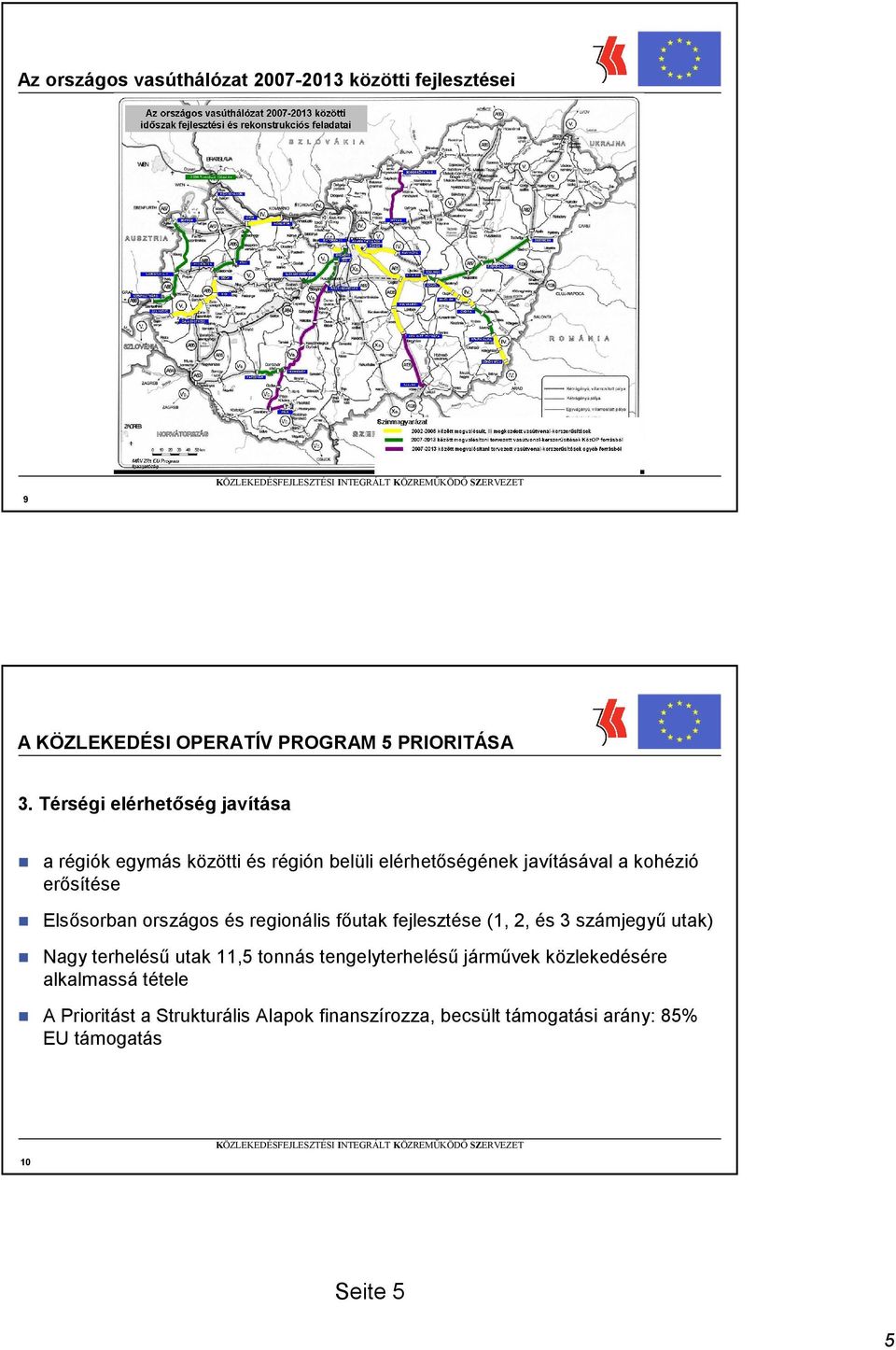 erısítése Elsısorban országos és regionális fıutak (1, 2, és 3 számjegyő utak) Nagy terheléső utak 11,5 tonnás