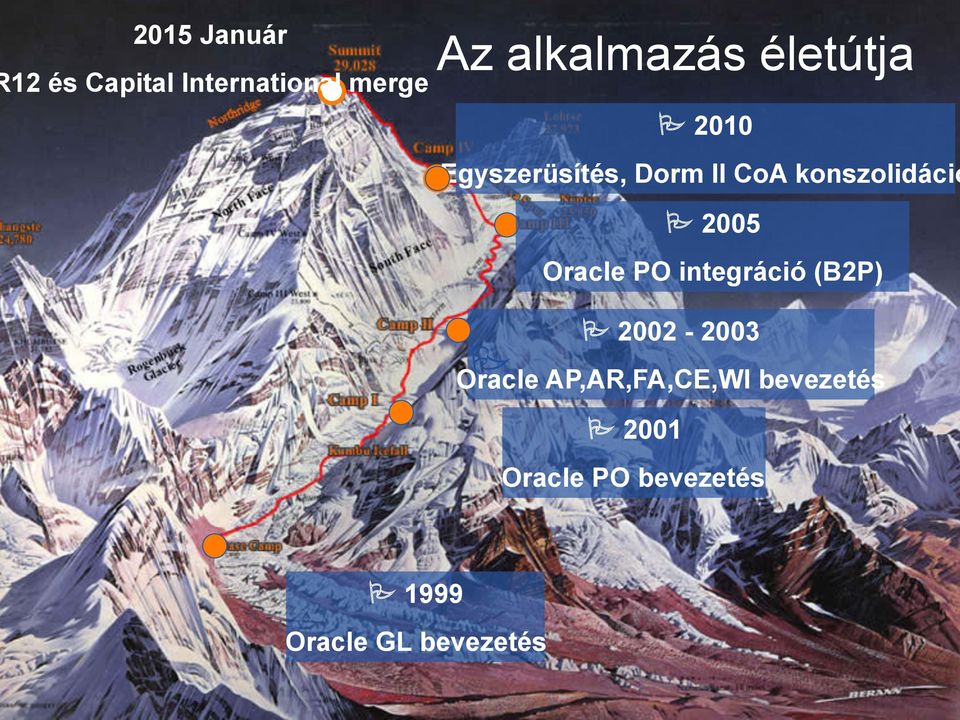 2005 Oracle PO integráció (B2P) P 2002-2003 Oracle