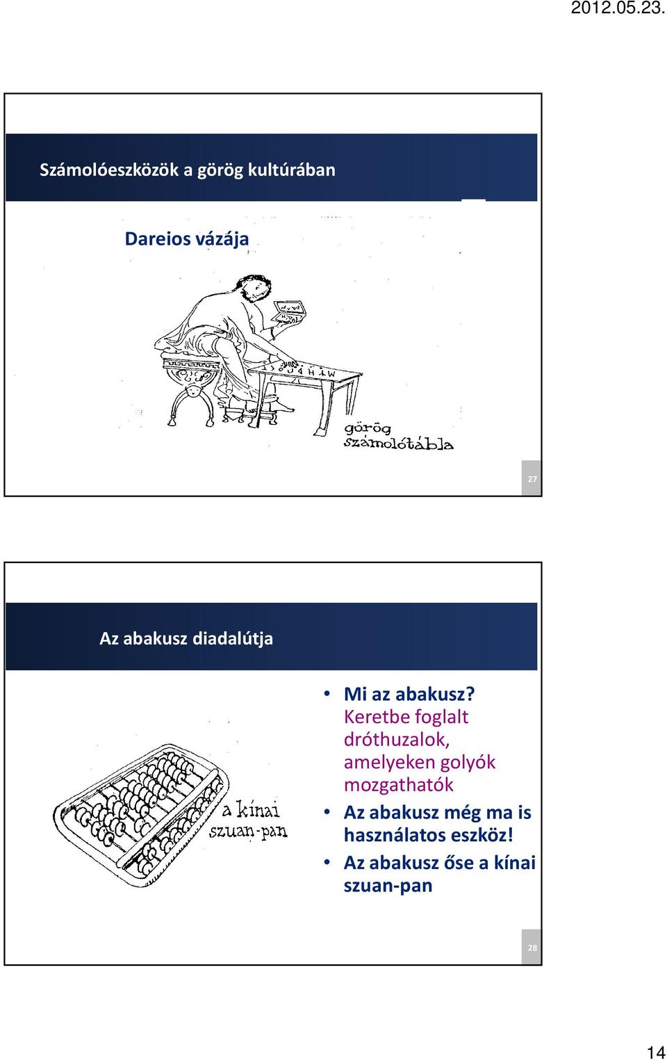 Keretbe foglalt dróthuzalok, amelyeken golyók