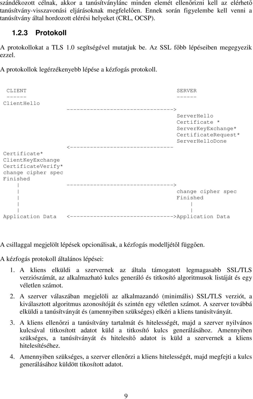 Az SSL fıbb lépéseiben megegyezik ezzel. A protokollok legérzékenyebb lépése a kézfogás protokoll.