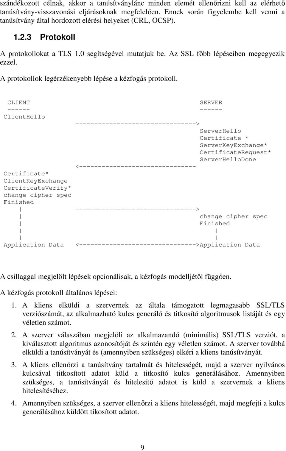 Az SSL fıbb lépéseiben megegyezik ezzel. A protokollok legérzékenyebb lépése a kézfogás protokoll.