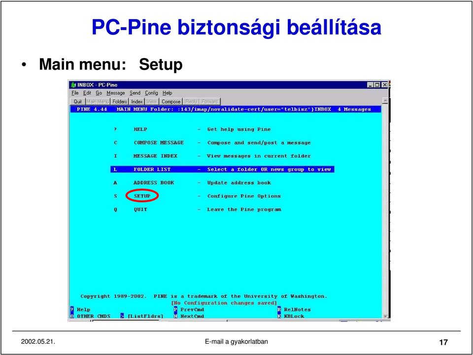 menu: Setup 2002.05.