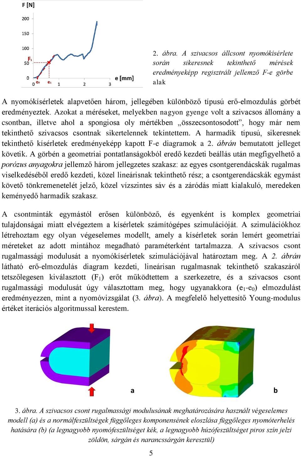 erő-elmozdulás görbét eredményeztek.