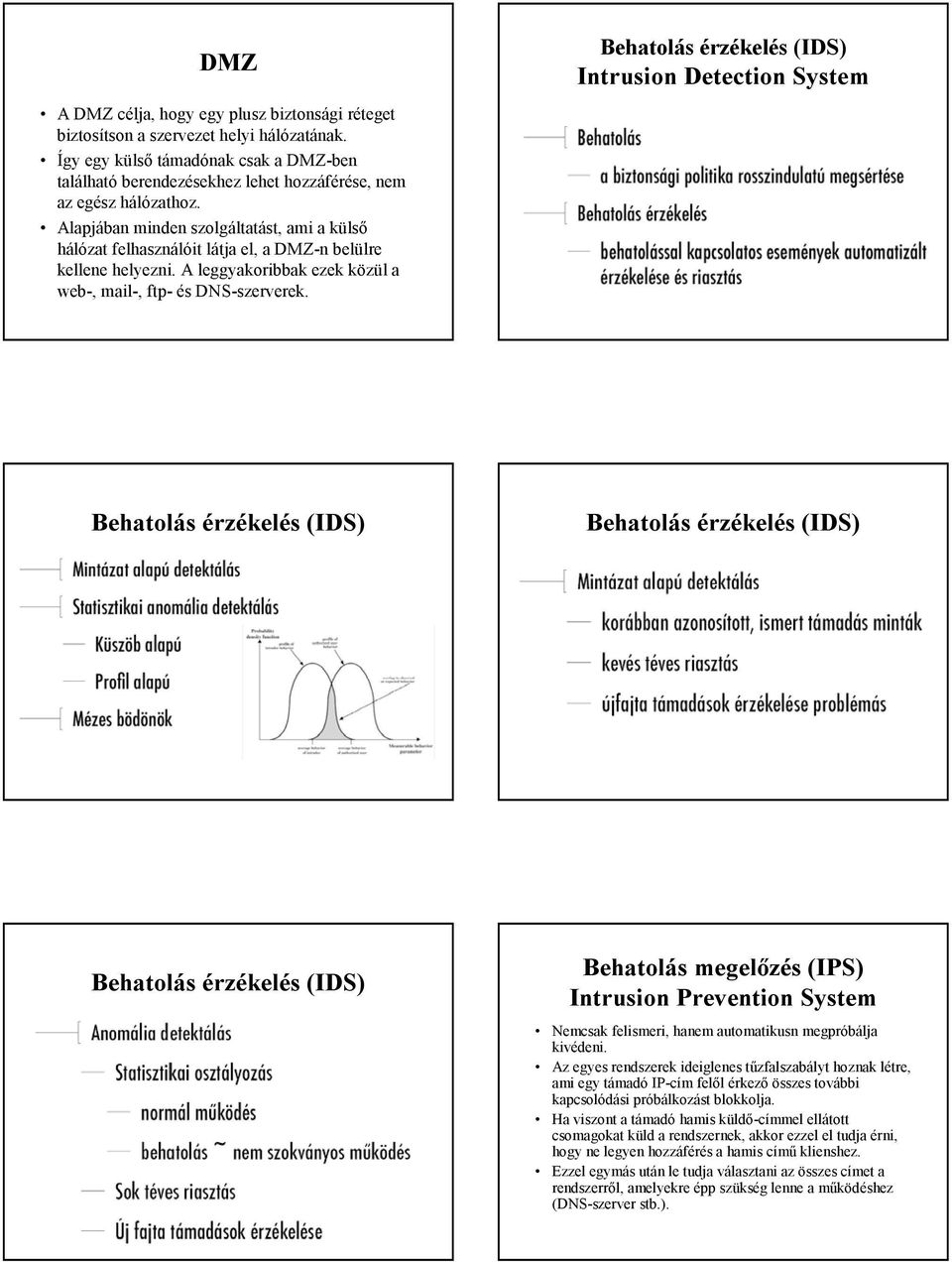 Alapjában minden szolgáltatást, ami a külső hálózat felhasználóit látja el, a DMZ-n belülre kellene helyezni. A leggyakoribbak ezek közül a web-, mail-, ftp- és DNS-szerverek.