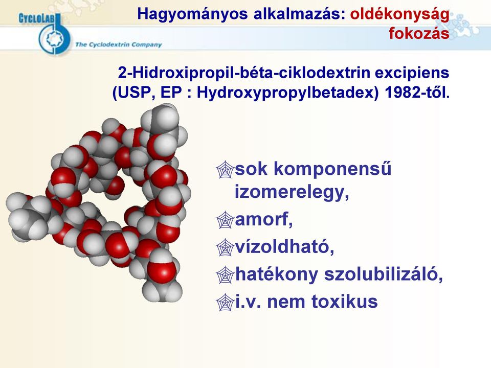 Hydroxypropylbetadex) 1982-től.