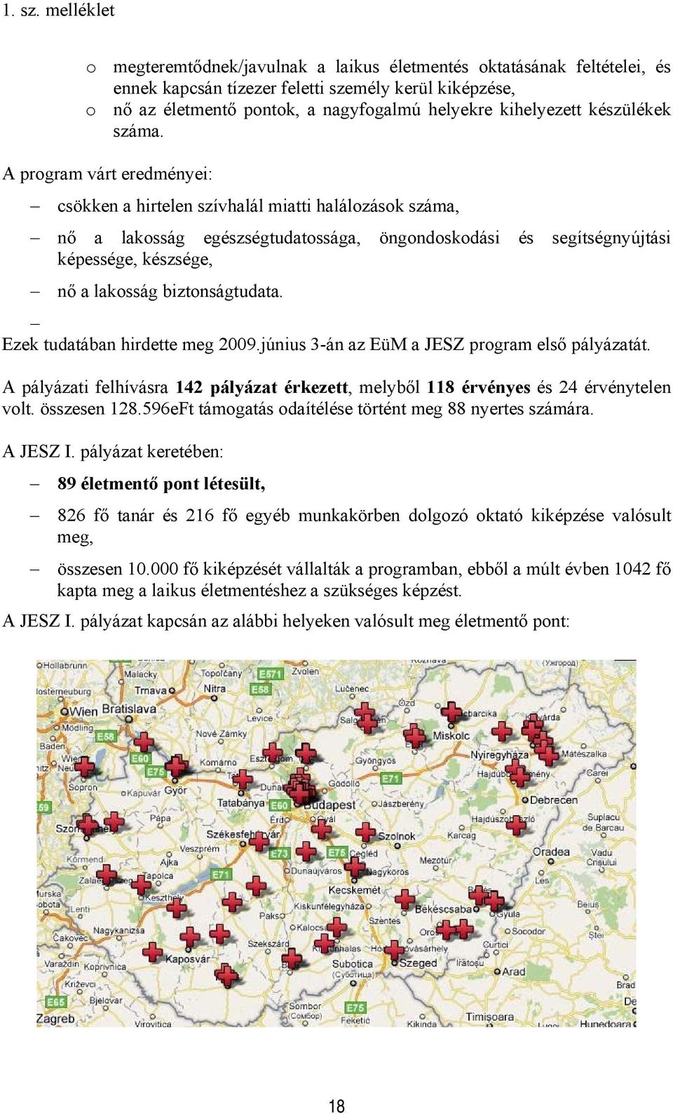 A program várt eredményei: csökken a hirtelen szívhalál miatti halálozások száma, nő a lakosság egészségtudatossága, öngondoskodási és segítségnyújtási képessége, készsége, nő a lakosság