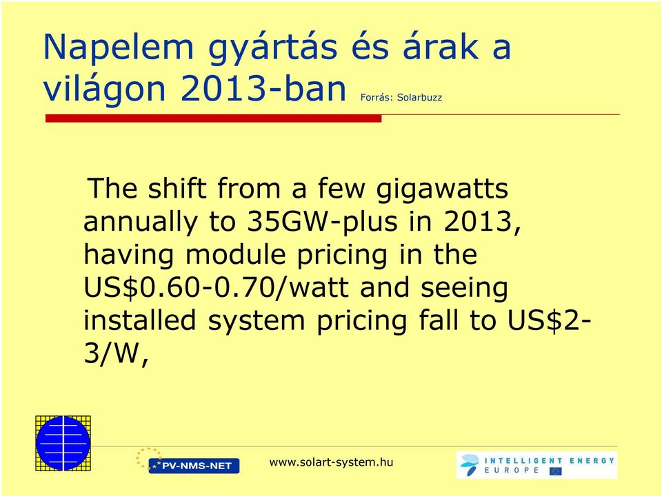 35GW-plus in 2013, having module pricing in the US$0.