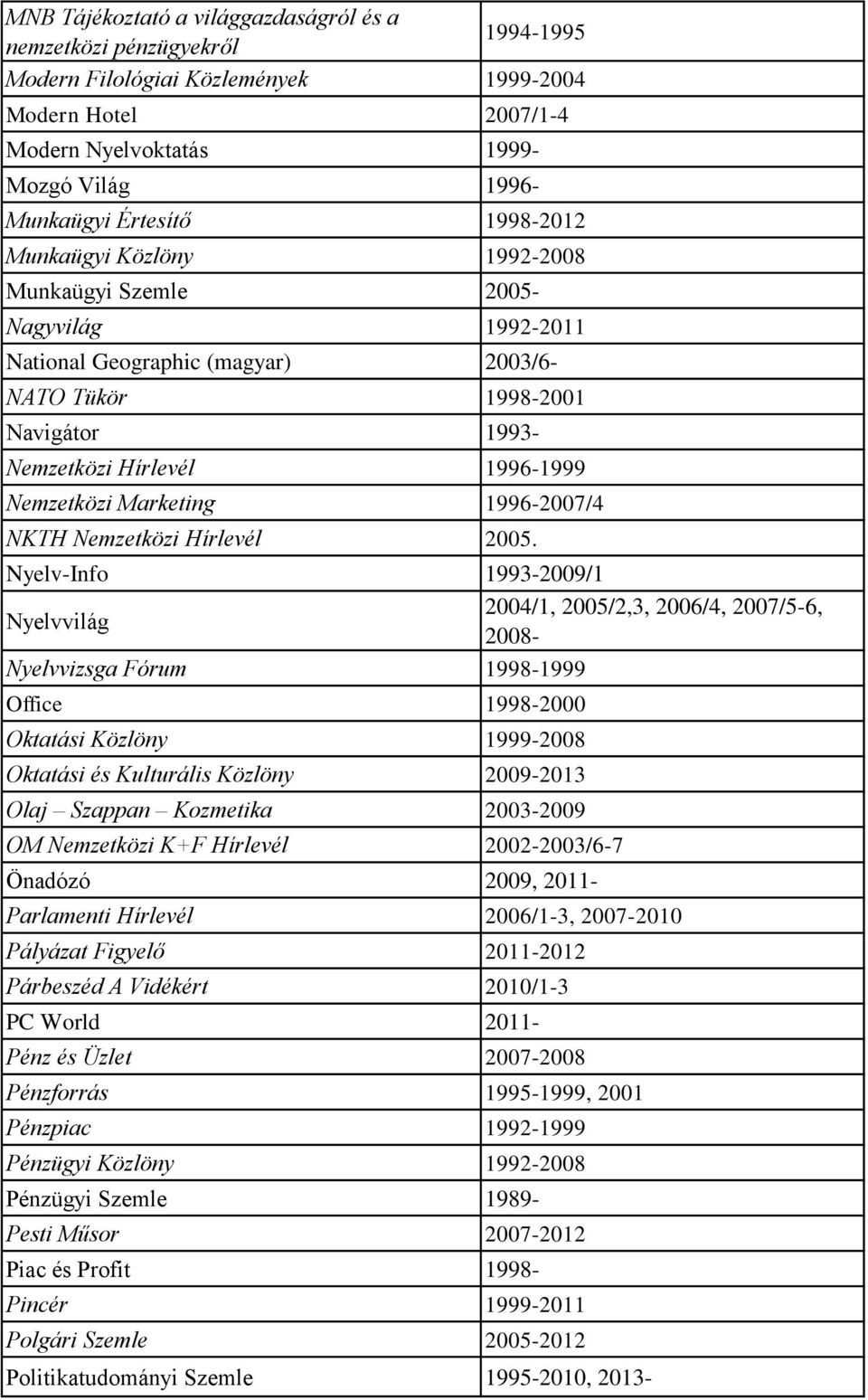 Marketing 1996-2007/4 NKTH Nemzetközi Hírlevél 2005.