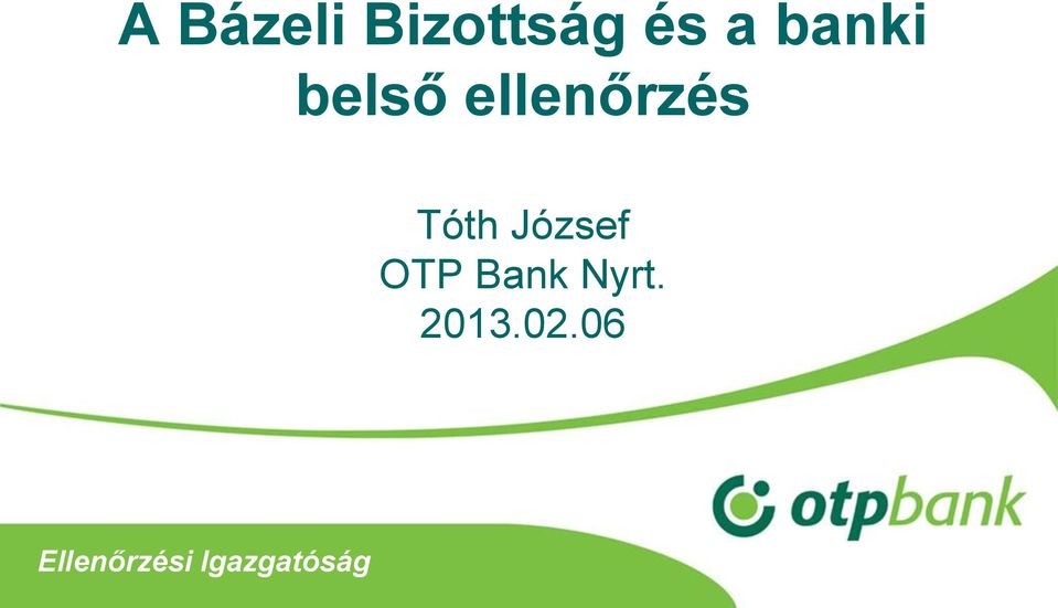 Tóth József OTP Bank Nyrt.