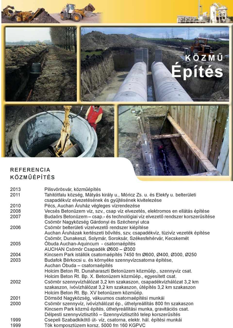 , csap víz elvezetés, elektromos en ellátás építése 2007 Budaörs Betonüzem csap.
