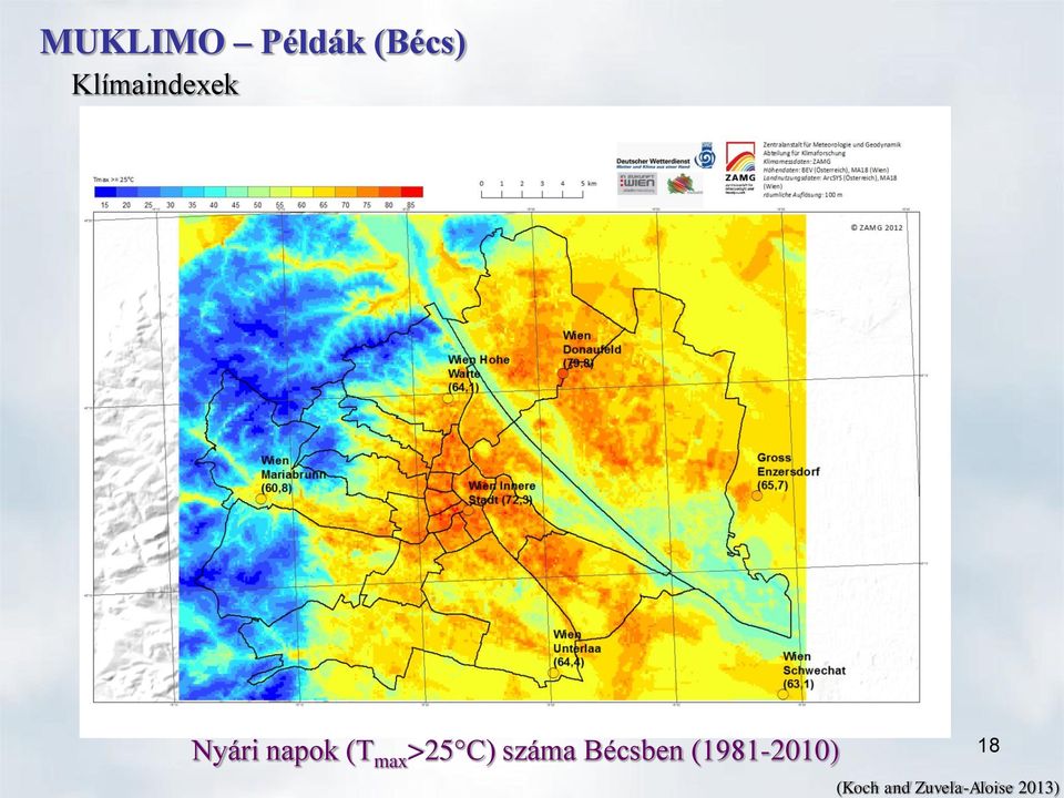 max >25 C) száma Bécsben