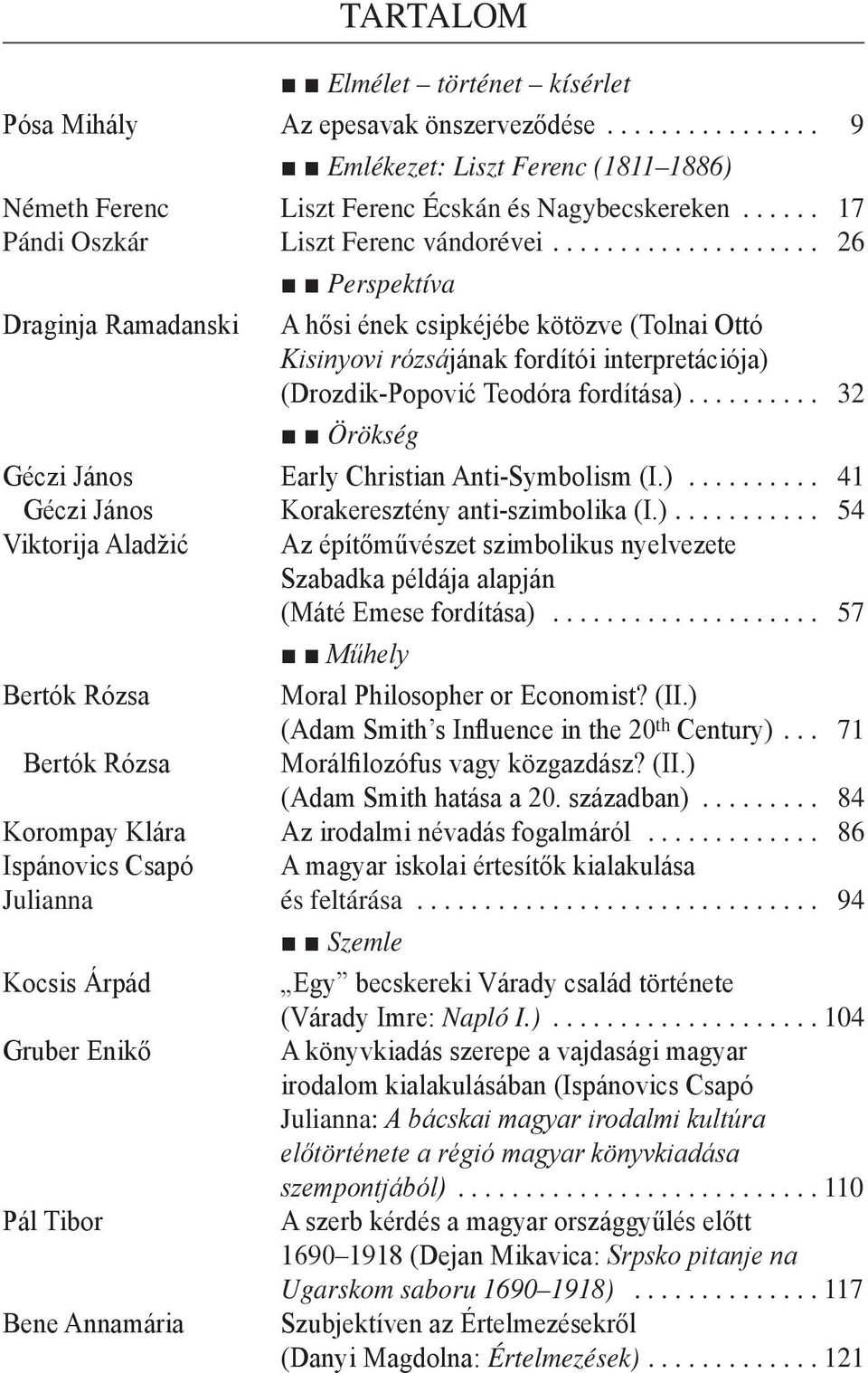 .. 26 Perspektíva Draginja Ramadanski A hősi ének csipkéjébe kötözve (Tolnai Ottó Kisinyovi rózsájának fordítói interpretációja) (Drozdik-Popović Teodóra fordítása).
