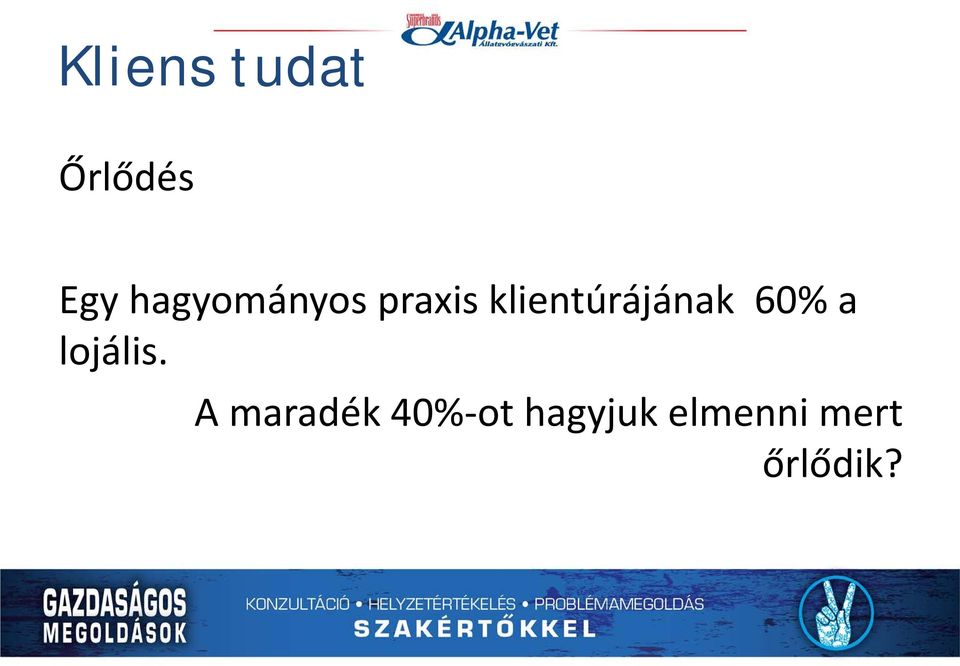 klientúrájának 60% a lojális.