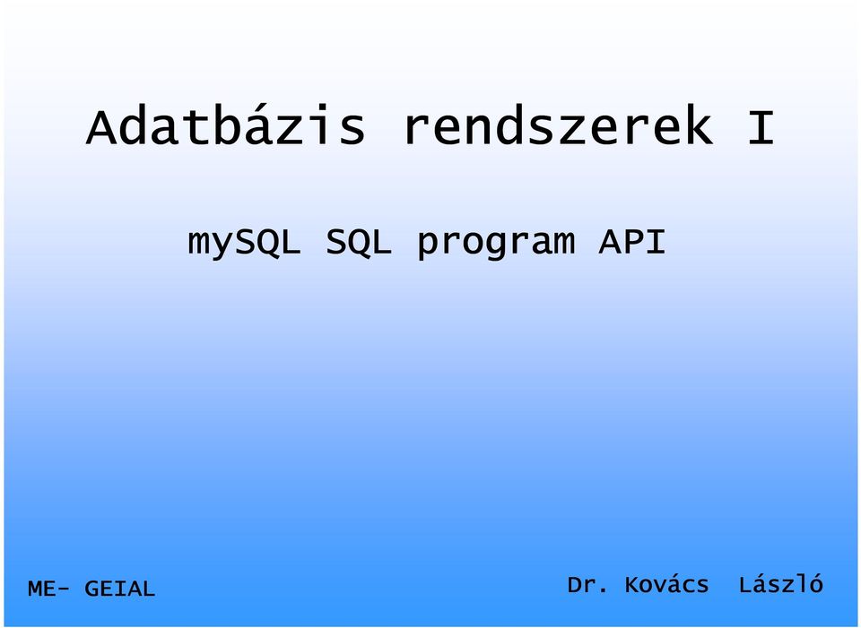 SQL program API
