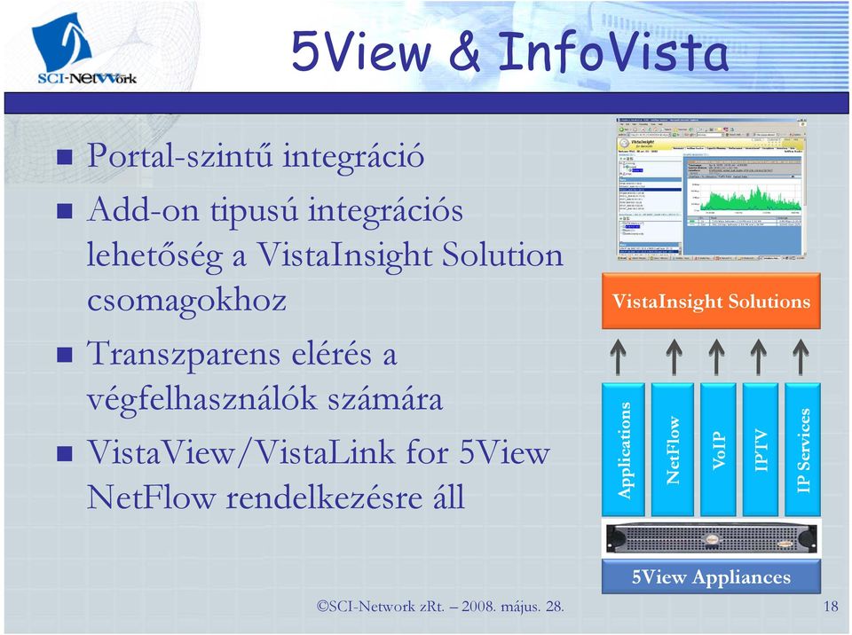végfelhasználók számára VistaView/VistaLink for 5View NetFlow