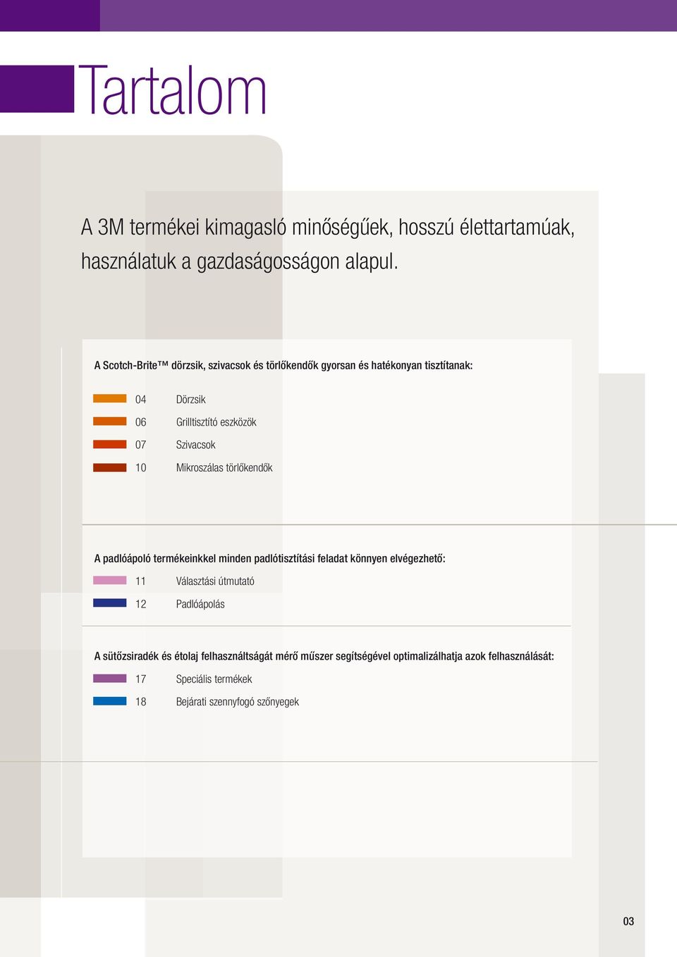 Mikroszálas törlo kendo k A padlóápoló termékeinkkel minden padlótisztítási feladat könnyen elvégezhető: 11 Választási útmutató 12