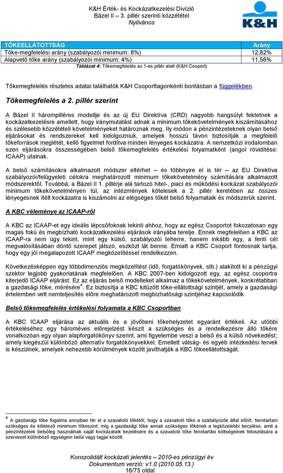 pillér szerint A Bázel II hárompilléres modellje és az új EU Direktíva (CRD) nagyobb hangsúlyt fektetnek a kockázatkezelésre amellett, hogy iránymutatást adnak a minimum tőkekövetelmények