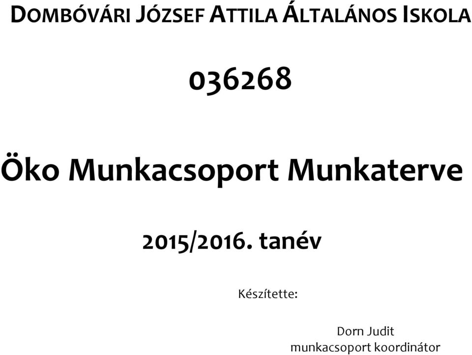Munkaterve 2015/2016.