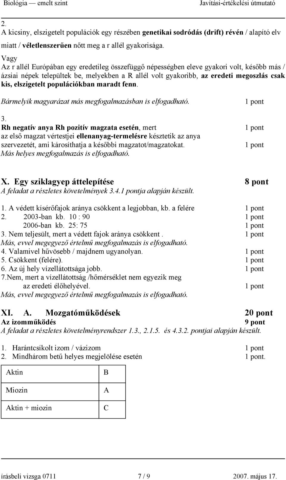 elszigetelt populációkban maradt fenn. Bármelyik magyarázat más megfogalmazásban is elfogadható. 3.