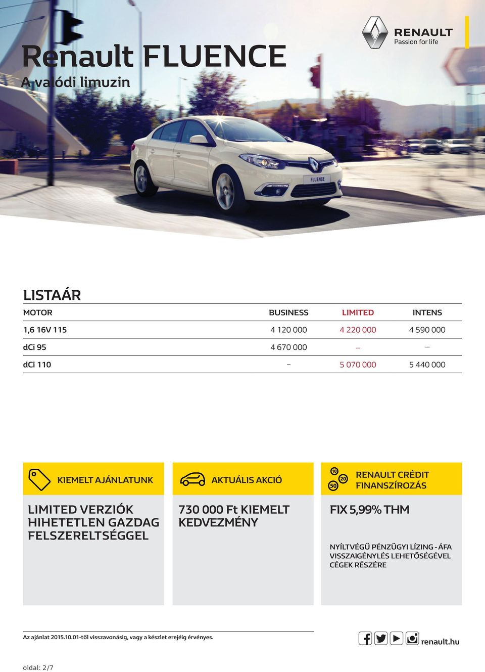 730 000 Ft KIEMELT KEDVEZMÉNY Renault Crédit finanszírozás Fix 5,99% THM NYÍLTVÉGŰ PÉNZÜGYI LÍZING - ÁFA VISSZAIGÉNYLÉS