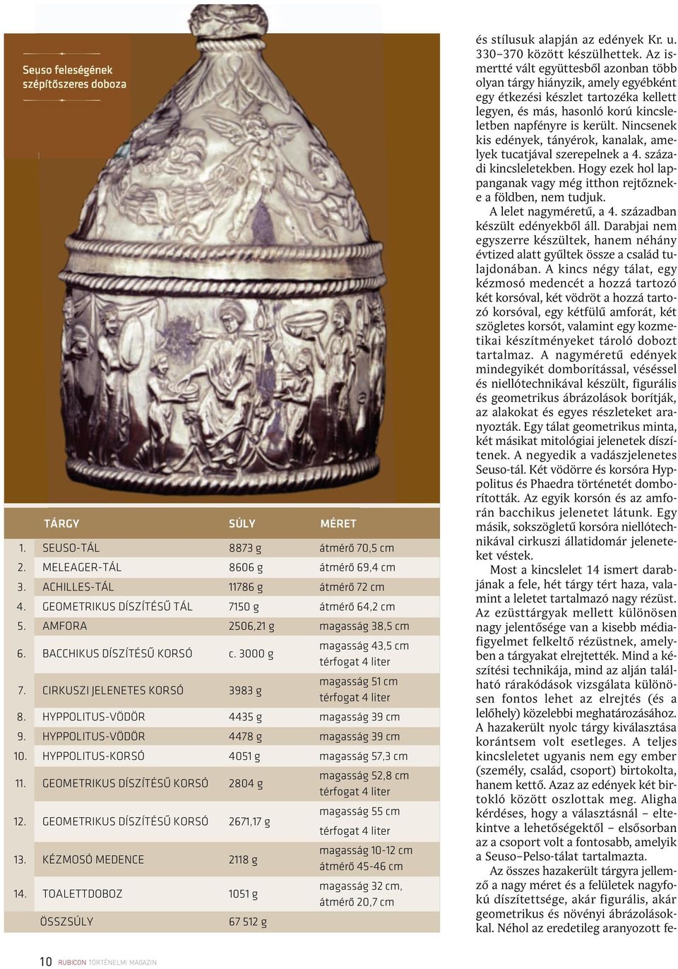 CIRKUSZI JELENETES KORSÓ 3983 g magasság 51 cm térfogat 4 liter 8. HYPPOLITUS-VÖDÖR 4435 g magasság 39 cm 9. HYPPOLITUS-VÖDÖR 4478 g magasság 39 cm 10. HYPPOLITUS-KORSÓ 4051 g magasság 57,3 cm 11.