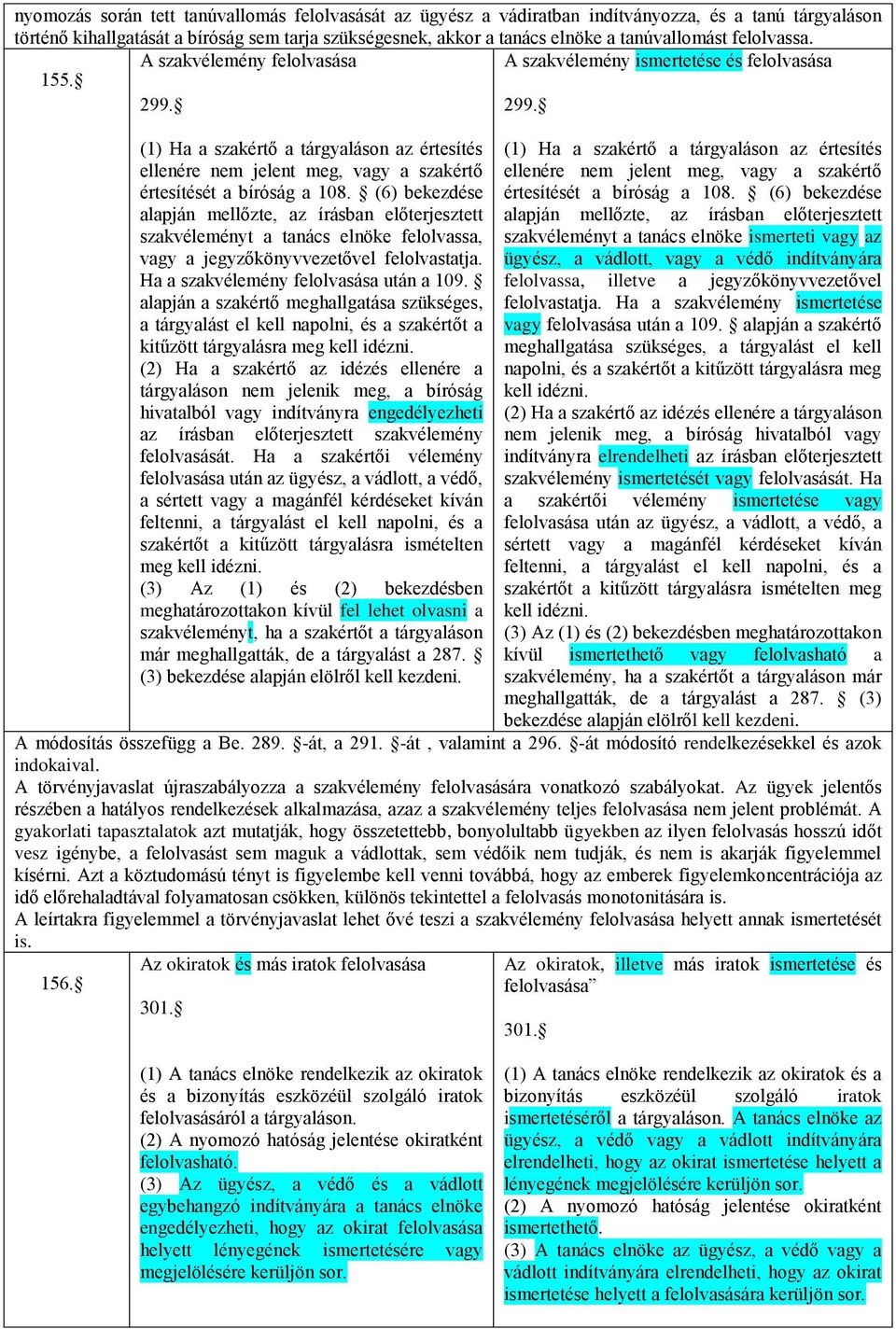 299. (1) Ha a szakértő a tárgyaláson az értesítés ellenére nem jelent meg, vagy a szakértő értesítését a bíróság a 108.