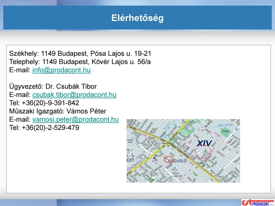 hu Ügyvezető: Dr. Csubák Tibor E-mail: csubak.tibor@prodacont.