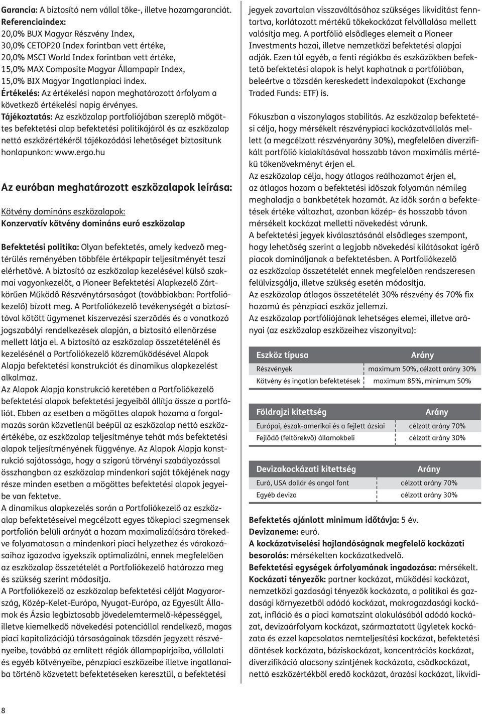 Ingatlanpiaci index. Értékelés: Az értékelési napon meghatározott árfolyam a következő értékelési napig érvényes.